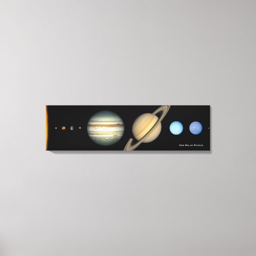 NASA Solar System Planet Sizes Chart Enlarged Canvas Print