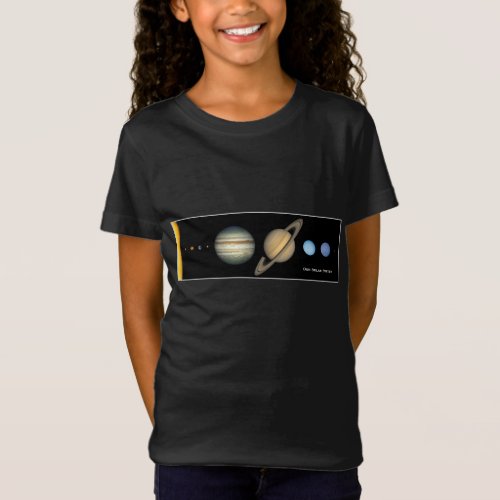 NASA Solar System Planet Sizes Chart Girl T_Shirt