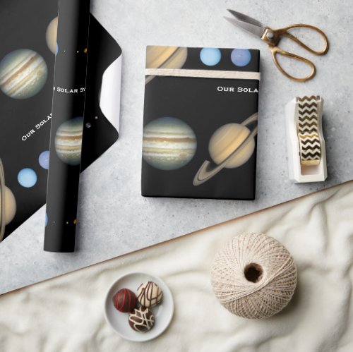 NASA Solar System Planet Sizes Chart Wrapping Paper