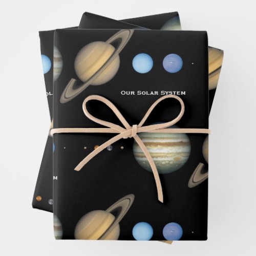 NASA Solar System Planet Sizes Chart Wrapping Paper Sheets