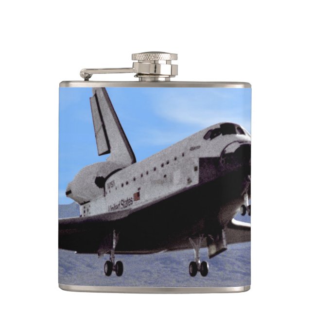 NASA Space Shuttle Atlantis Landing Edwards AFB Flask (Front)