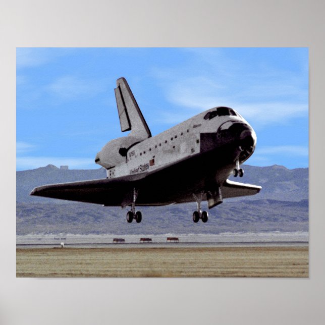 NASA Space Shuttle Atlantis Landing Edwards AFB Poster (Front)