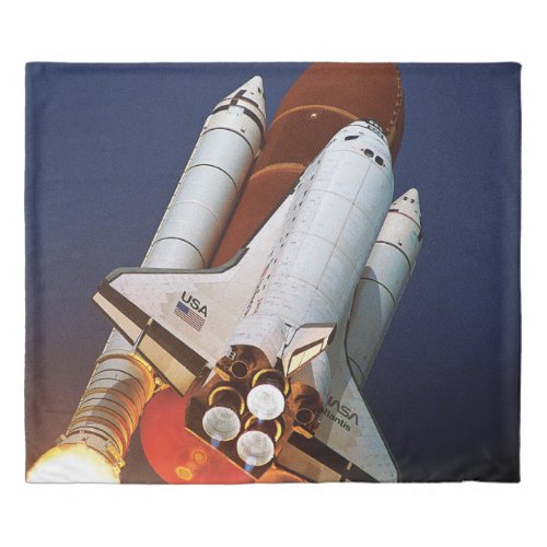 NASA Space Shuttle Atlantis Launch STS_45 Duvet Cover
