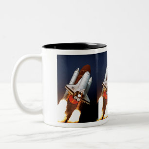 NASA Space Shuttle Atlantis Launch STS-45 Two-Tone Coffee Mug