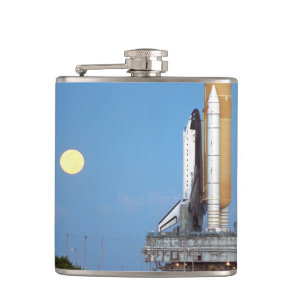 NASA Space Shuttle Atlantis STS-86 Launch Rollout Hip Flask