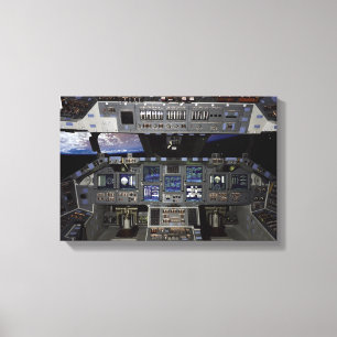 NASA Space Shuttle Cockpit Earth Orbit Window View Canvas Print