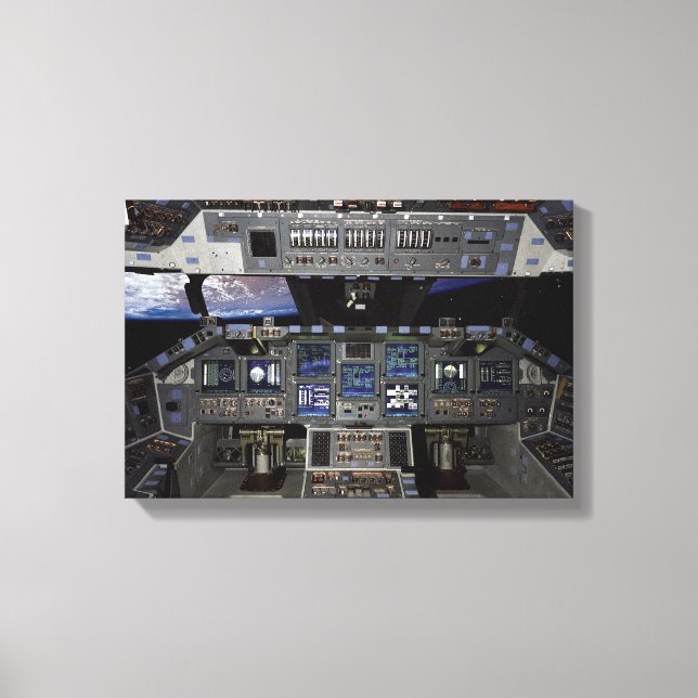 NASA Space Shuttle Cockpit Earth Orbit Window View Canvas Print (Front)