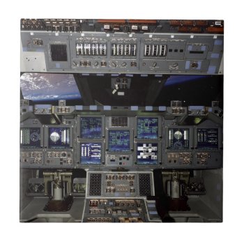 Nasa Space Shuttle Cockpit Earth Orbit Window View Tile by FinalFrontier at Zazzle