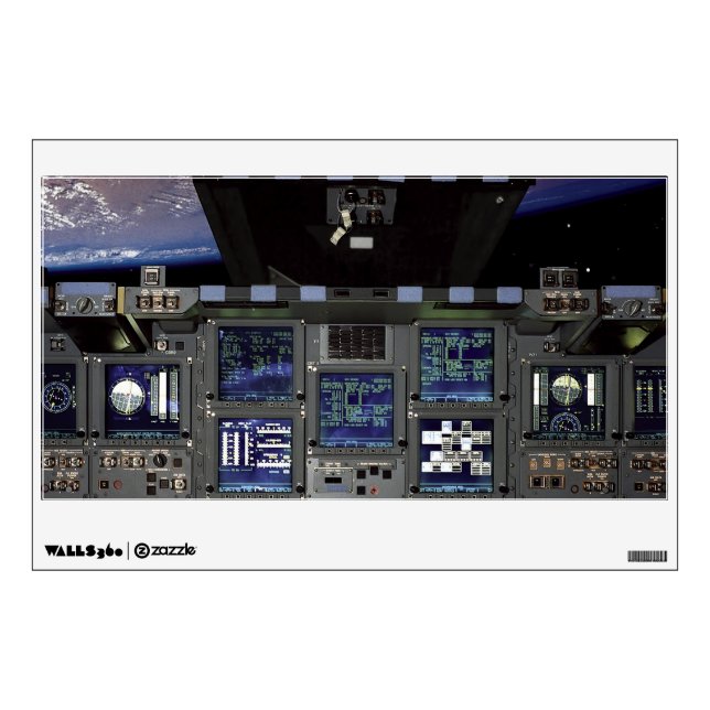 NASA Space Shuttle Cockpit Earth Orbit Window View Wall Decal (Front)