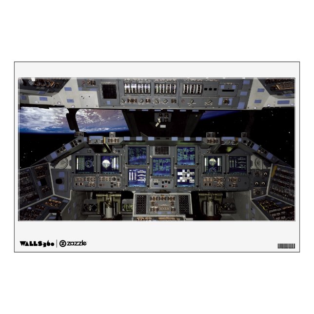 NASA Space Shuttle Cockpit Earth Orbit Window View Wall Decal (Front)