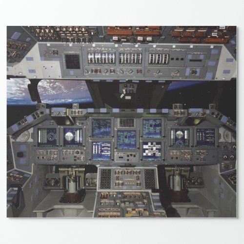 NASA Space Shuttle Cockpit Earth Orbit Window View Wrapping Paper