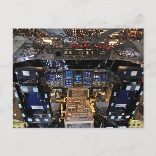 NASA Space Shuttle Endeavour Flight Deck Cockpit Postcard