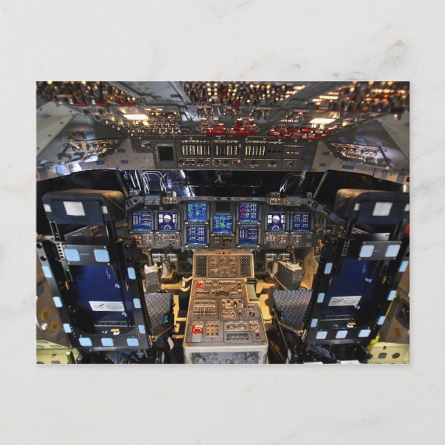 NASA Space Shuttle Endeavour Flight Deck Cockpit Postcard (Front)