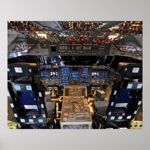 NASA Space Shuttle Endeavour Flight Deck Cockpit Poster