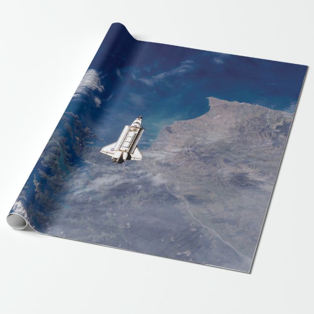 NASA Space Shuttle Endeavour STS-113 Earth Orbit Wrapping Paper (Unrolled)