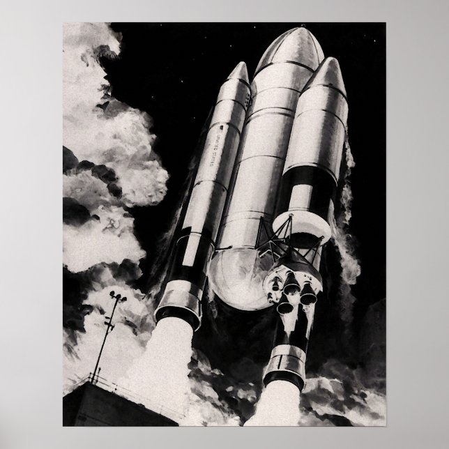 NASA Space Shuttle Launch Vehicle Artist Concept Poster (Front)