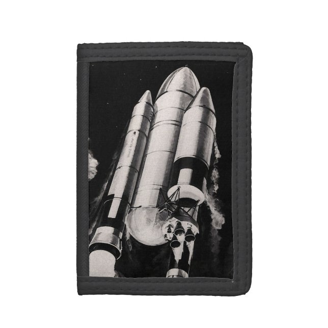NASA Space Shuttle Launch Vehicle Artist Concept Trifold Wallet (Front Vertical)