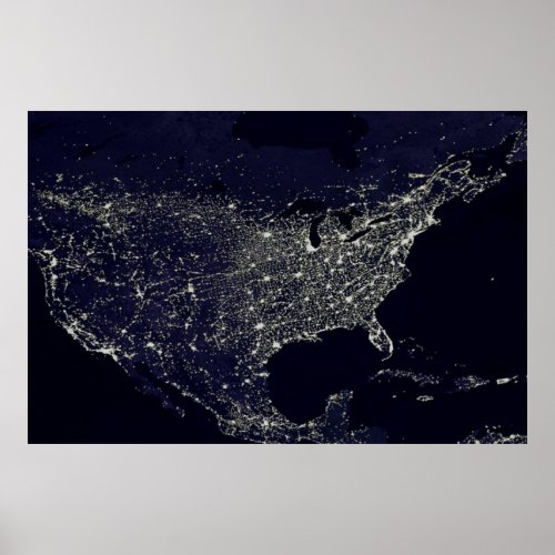 NASA  The USA From Space  Poster