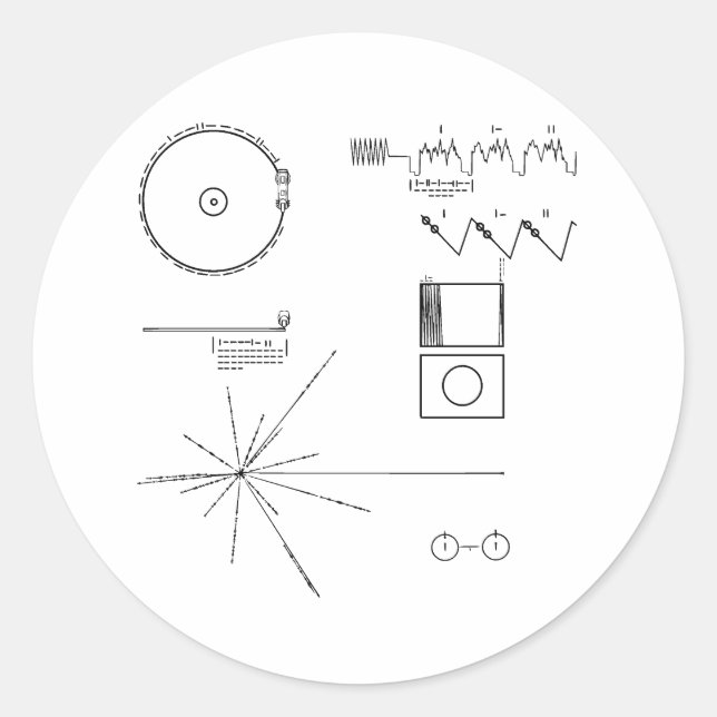 NASA Voyager Golden Record Classic Round Sticker (Front)