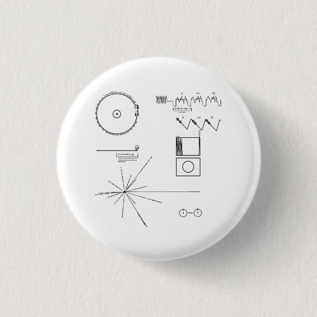 NASA Voyager Golden Record Pinback Button (Front)