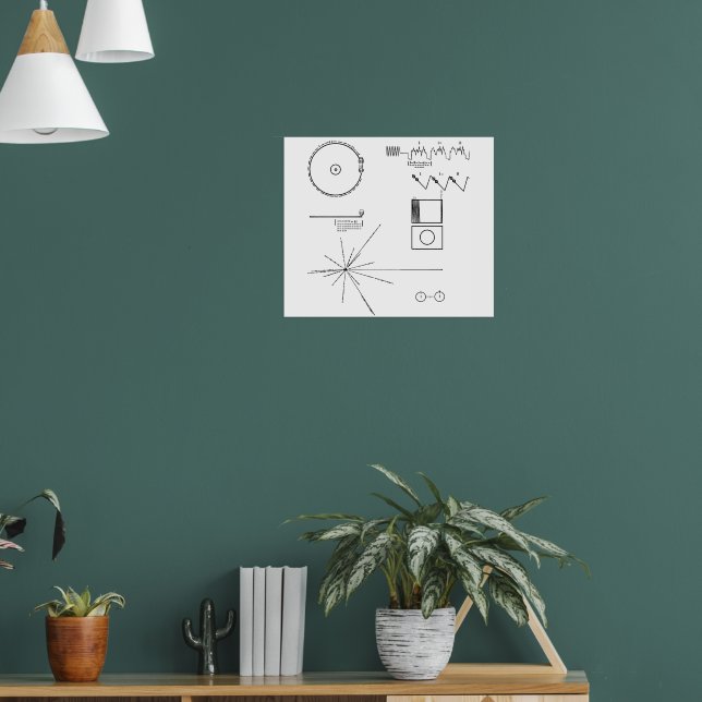 Poster Voyager Golden Record NASA - Décor Spatial, Cadeau Astronaute, Art Mural Métallique