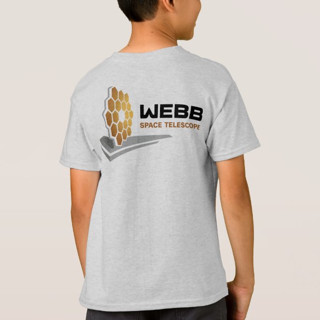 NASA Webb Space Telescope Mercury Gray Kids’ T-Shirt (Back)