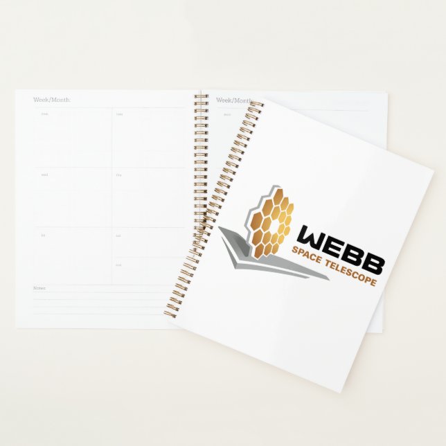 NASA Webb Space Telescope Rocket White Gold Spiral Planner (Display)