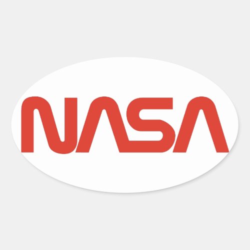 NASA Worm Logo Oval Sticker