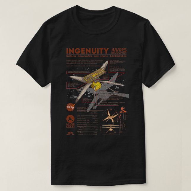 Nasax27s Ingenuity helicopter T-Shirt (Design Front)