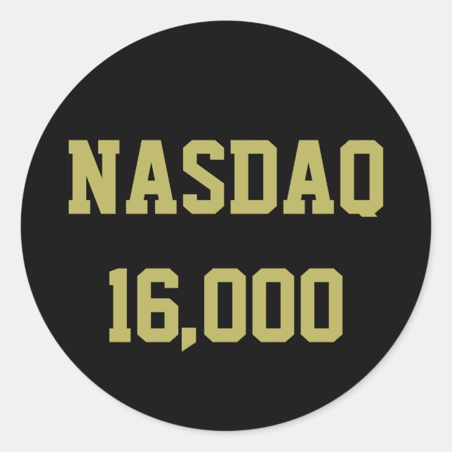 NASDAQ 16000 Stock Market Celebration Classic Round Sticker (Front)