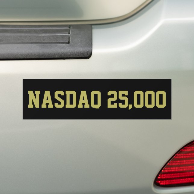 NASDAQ 25000 Stock Market Celebration Bumper Sticker (On Car)