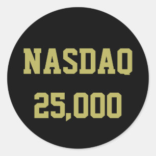 NASDAQ 25000 Stock Market Celebration Classic Round Sticker