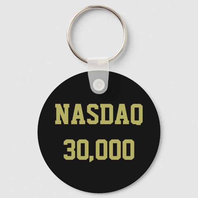 NASDAQ 30000 Stock Market Celebration Keychain (Front)