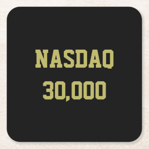NASDAQ 30000 Stock Market Celebration Square Paper Coaster