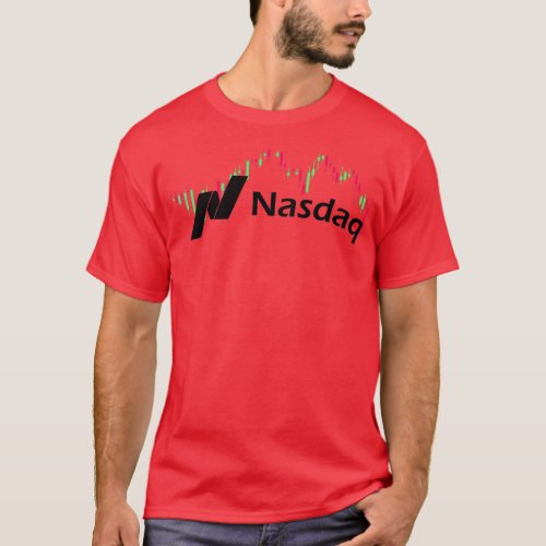 Nasdaq stock market candle stick chart T_Shirt
