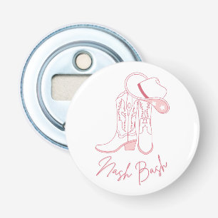 Nash Bach Bachelorette Design Pink Cowboy Boots Bottle Opener