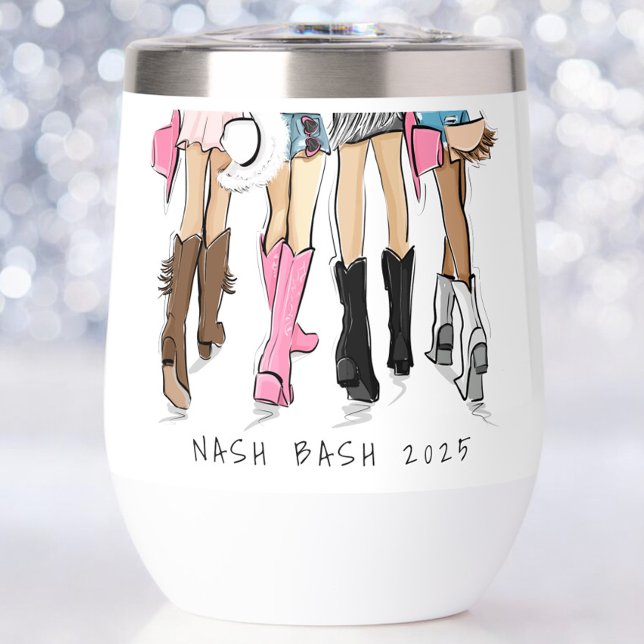 Nash Bash Bachelorette Fashion Girls' Trip Favor Thermal Wine Tumbler (Creator Uploaded)