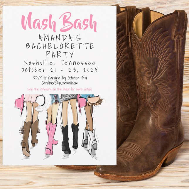 Nash Bash Bachelorette Party / Cowgirl Bride Tribe Invitation (Creator Uploaded)
