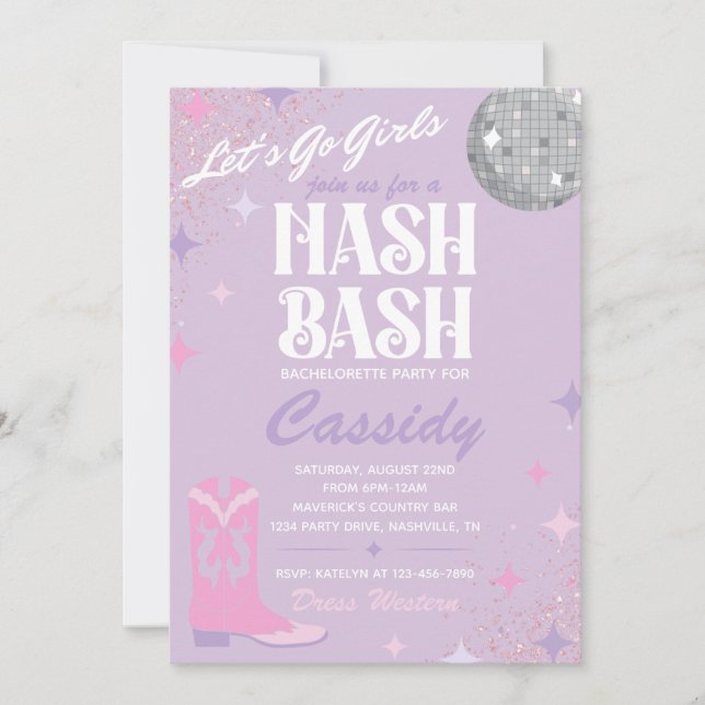 Nash Bash Bachelorette Party | Nash Bash Invite (Front)