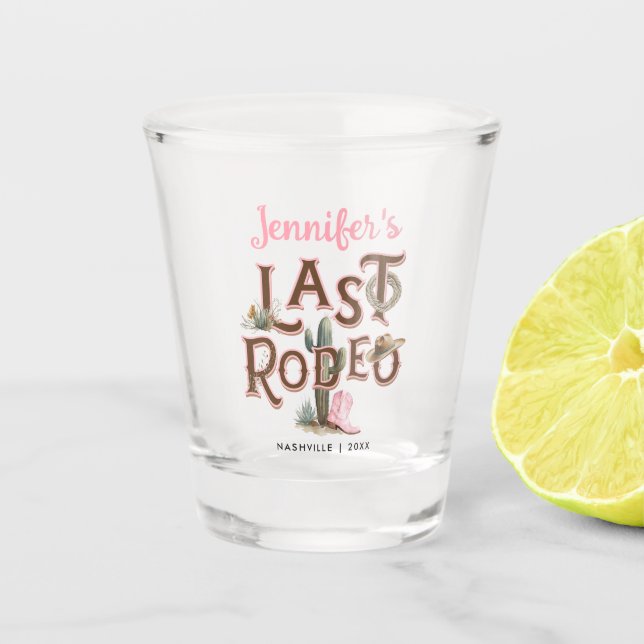 Nash Bash Last Rodeo Bachelorette Shot Glass (Front)
