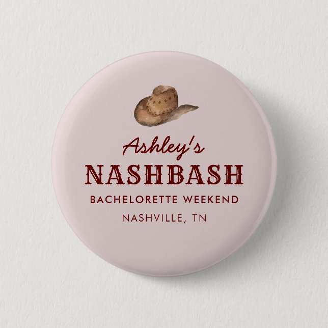 Nash Bash Nashville Bachelorette Party Weekend Button (Front)