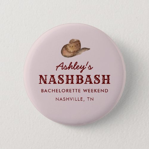 Nash Bash Nashville Bachelorette Party Weekend Button