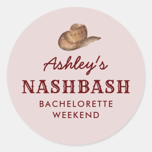 Nash Bash Nashville Bachelorette Party Weekend Classic Round Sticker