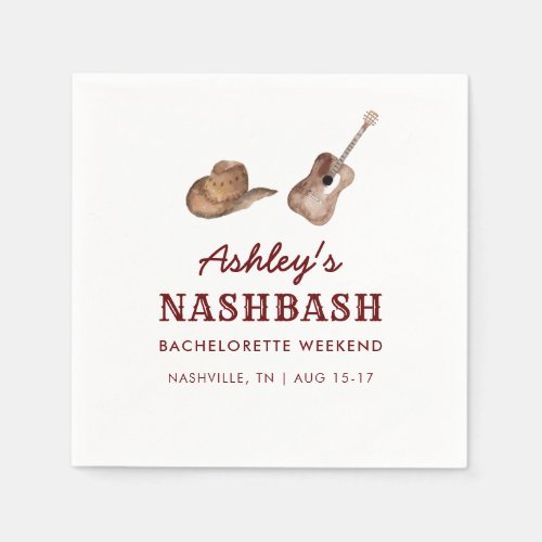 Nash Bash Nashville Bachelorette Party Weekend Napkins