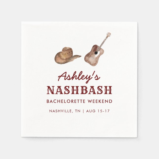 Nash Bash Nashville Bachelorette Party Weekend Napkins (Front)