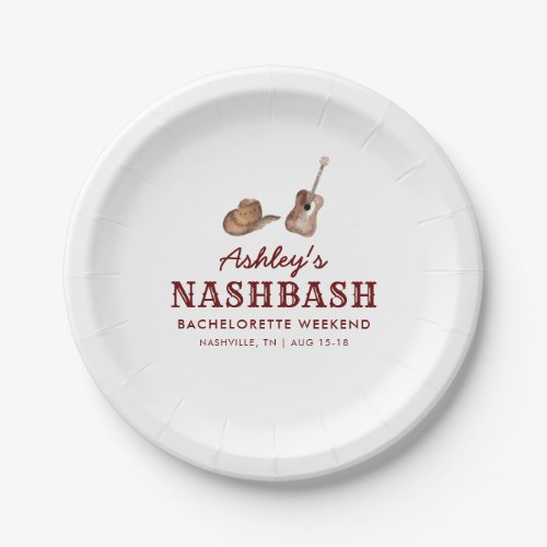 Nash Bash Nashville Bachelorette Party Weekend Paper Plates