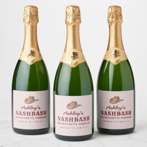 Nash Bash Nashville Bachelorette Party Weekend  Sparkling Wine Label