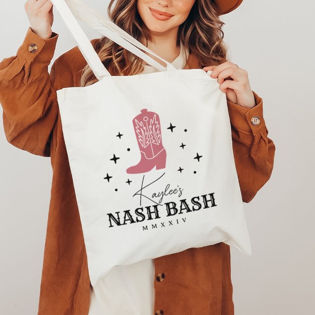 Nash Bash Nashville Cowgirl Bachelorette Party Tote Bag (Creator Uploaded)