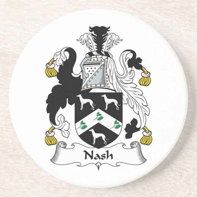 Nash Family Crest Sandstone Coaster (Front)