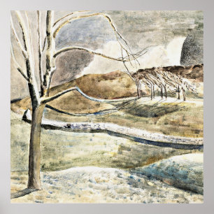 Nash - Moonrise over Cleeve Hill Poster